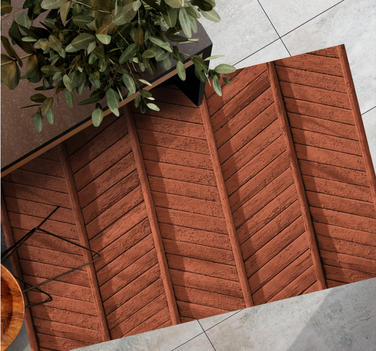 우드 효과 비닐 카펫 나무판자 디테일 - TenStickers