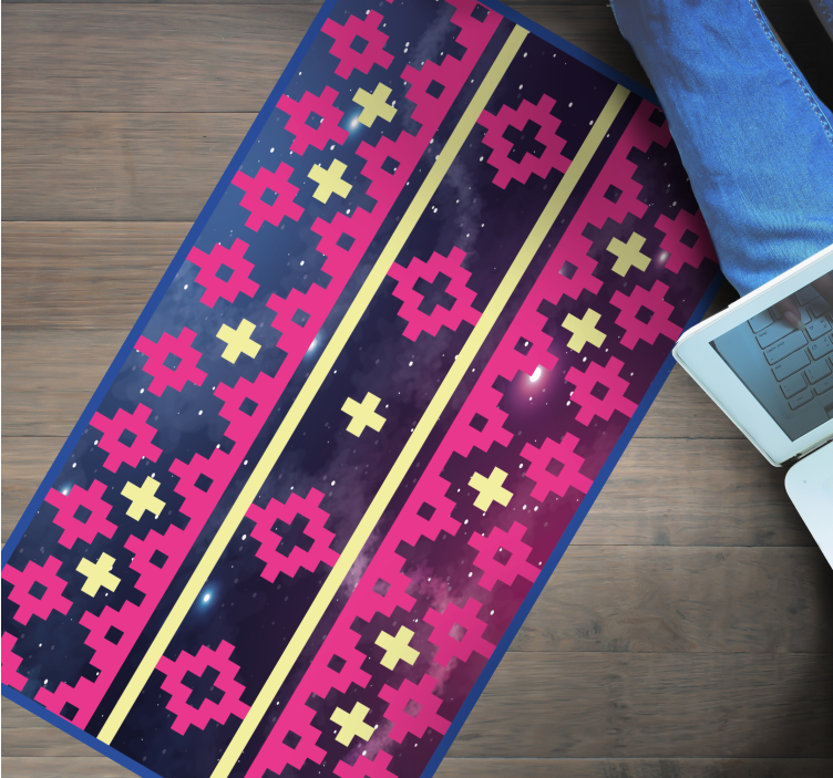 세계 지도 비닐 카펫 기하학적 우주 패턴 - TenStickers