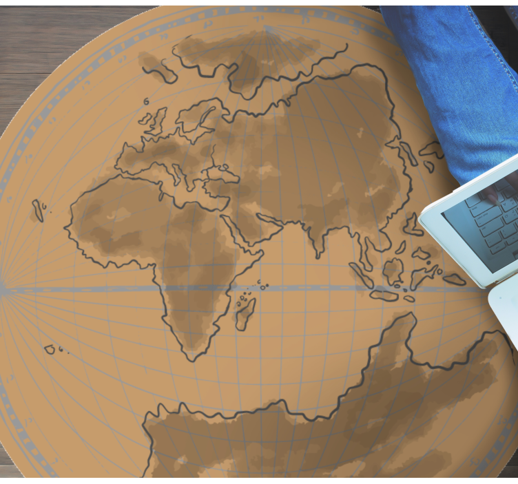 세계 지도 비닐 카펫 글로벌 맵 윤곽 - TenStickers