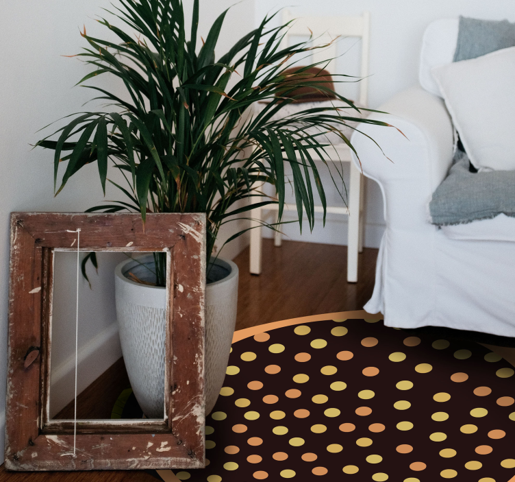 노란색과 검은 색 물방울 무늬 기하학적 깔개 - TenStickers