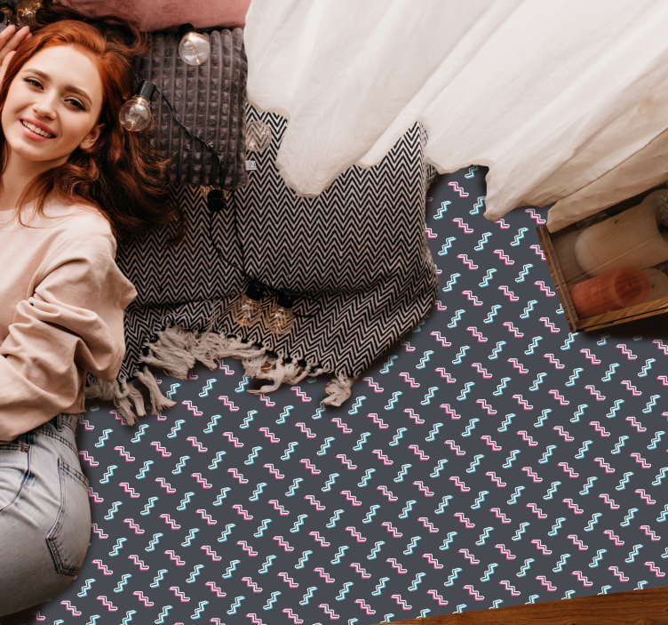 지그재그 추상 기하학 패턴 침실 깔개 - TenStickers