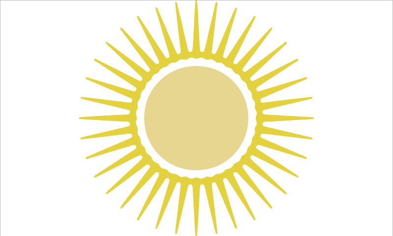 비닐 카펫 화이트 노란 태양 - TenStickers