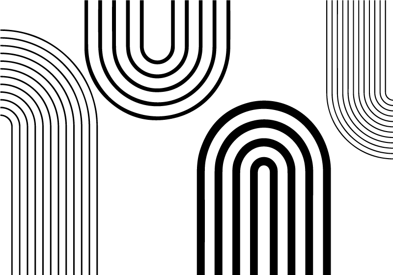 비닐 카펫 화이트 얇은 미니멀리스트 검은 호 - TenStickers