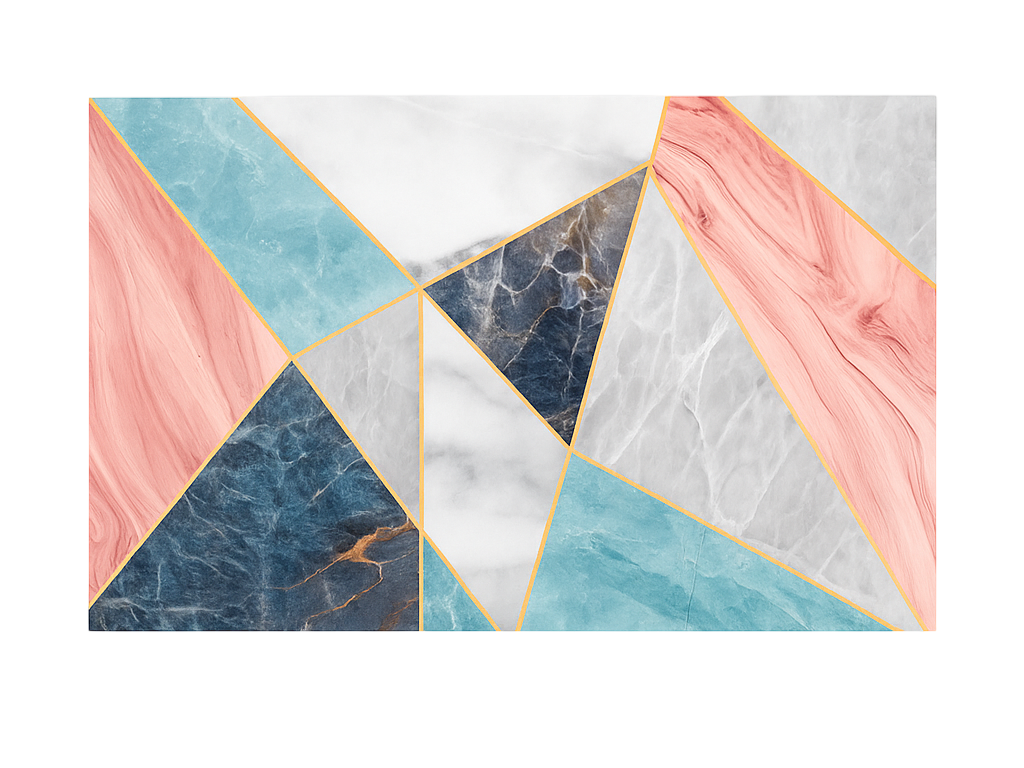 대리석 비닐 러그 다채로운 기하학적 디자인 - TenStickers