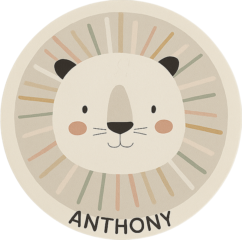 어린 이용 비닐 카펫 커스텀 베이지색 사자 - TenStickers