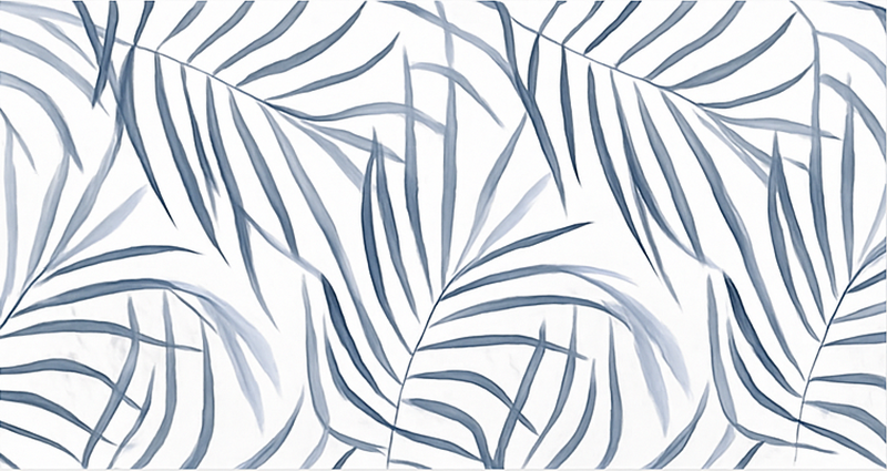 파란색 비닐 카펫 얇은 잎 디자인 - TenStickers