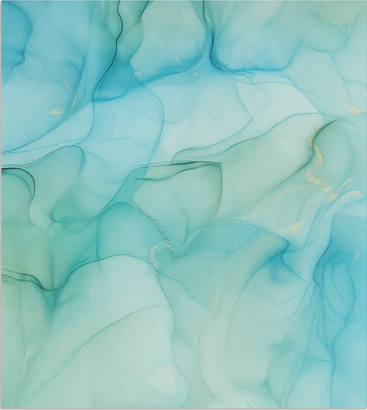 대리석 비닐 러그 청록색 파도 효과 - TenStickers