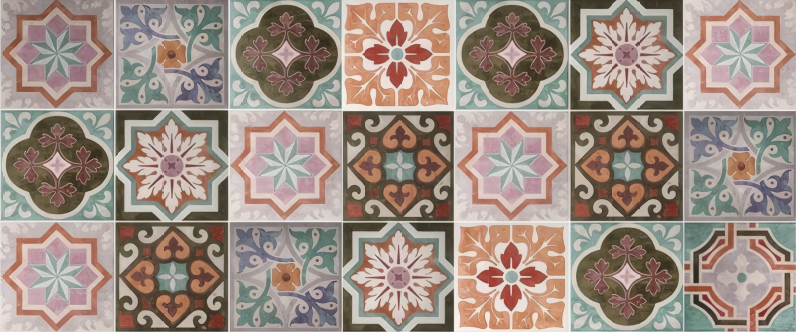 모자이크 효과 비닐 카펫 피아스트렐린 시칠리아네 - TenStickers