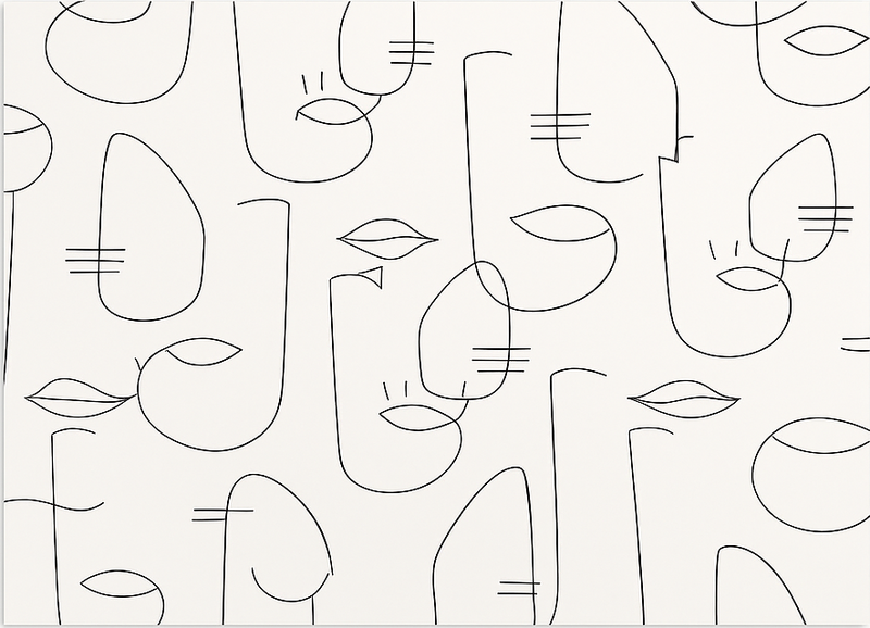 비닐 주방 카펫 추상 얼굴 부위 - TenStickers