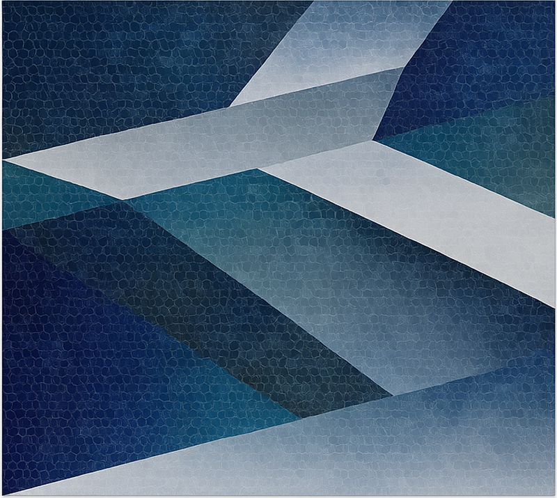 거실용 비닐 깔개 블루 샤드 패턴 매트 - TenStickers