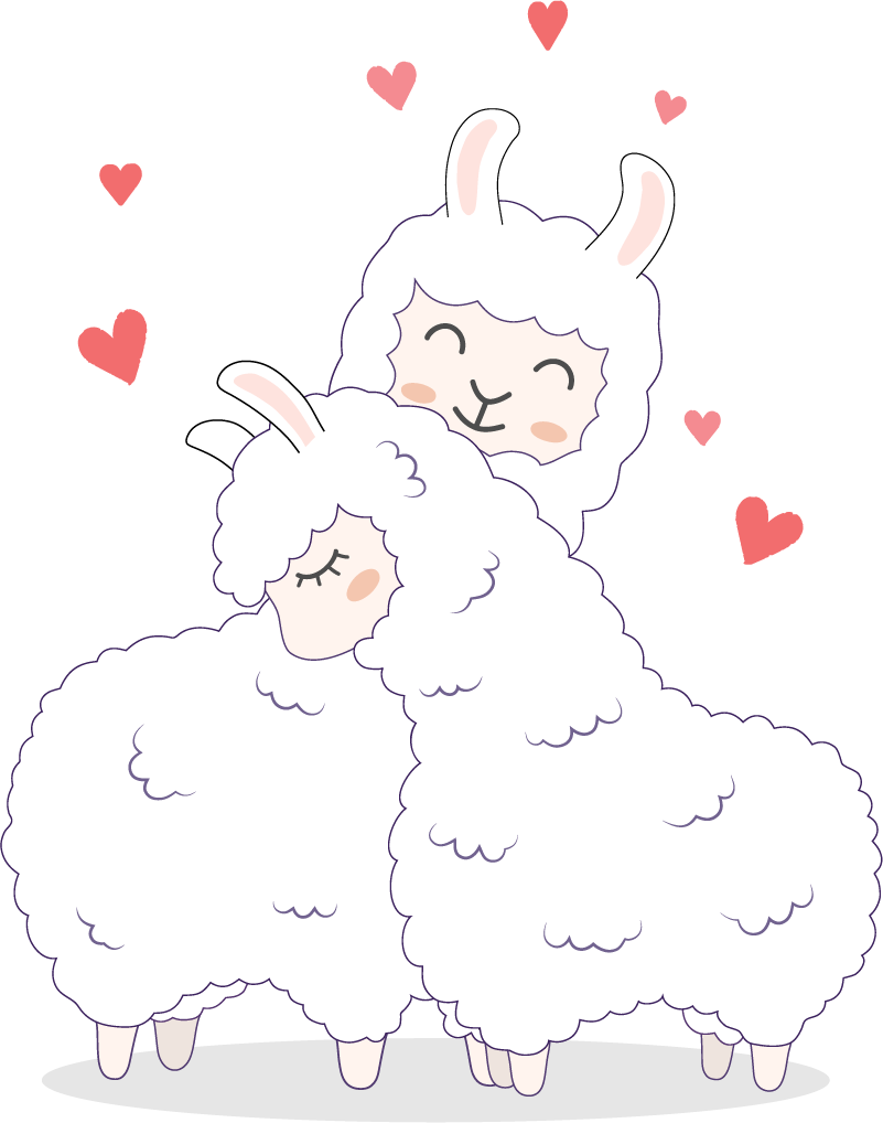 비닐 카펫 동물 사랑스러운 라마 - TenStickers