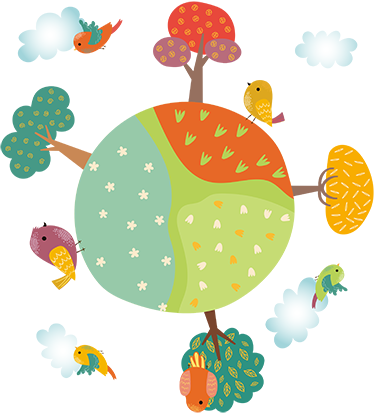 비닐 카펫 동물 스프링 화이트 서클 - TenStickers