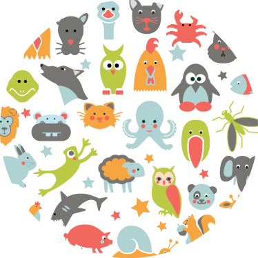 비닐 카펫 동물 원 안의 동물들 - TenStickers