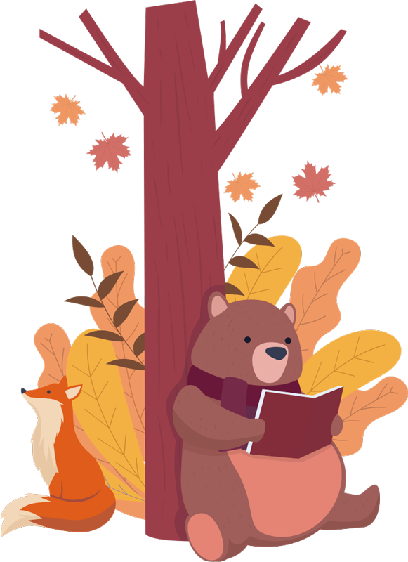 비닐 카펫 동물 나무와 동물들 - TenStickers