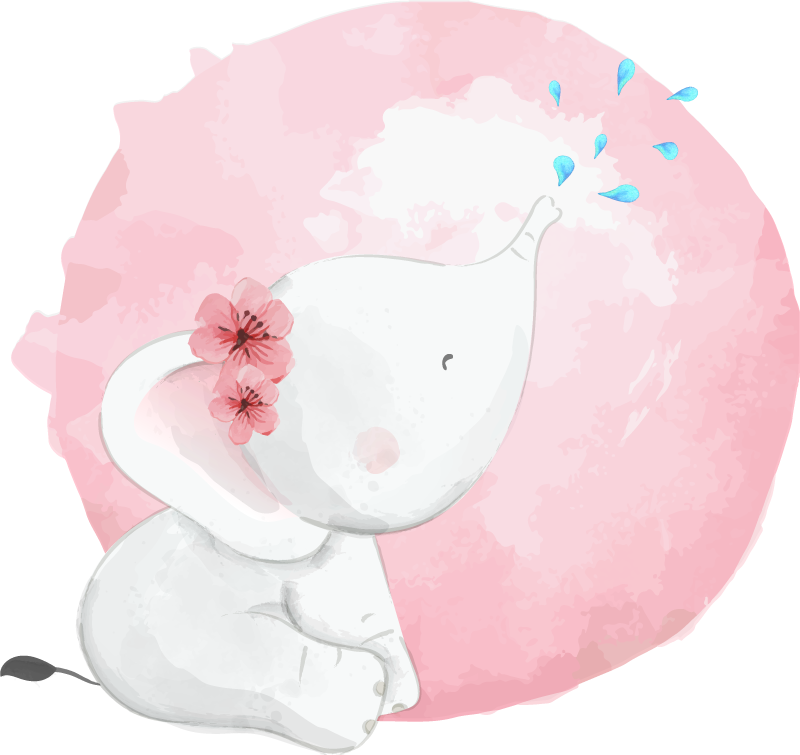 비닐 카펫 동물 아프리카 야생 코끼리 소녀용 - TenStickers