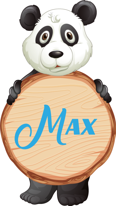 비닐 카펫 동물 이름이 있는 판다 - TenStickers