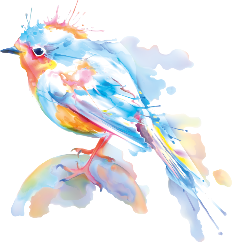 비닐 카펫 동물 새 물놀이 - TenStickers