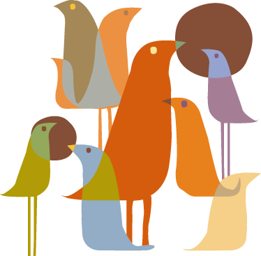 비닐 카펫 동물 새 미니멀 스타일 - TenStickers