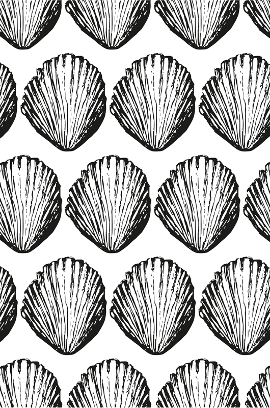 비닐 카펫 동물 레트로 조개껍질 패턴 - TenStickers