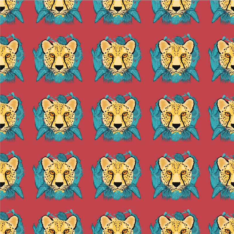 비닐 카펫 동물 오리엔탈 스타일 표범 그래픽 - TenStickers