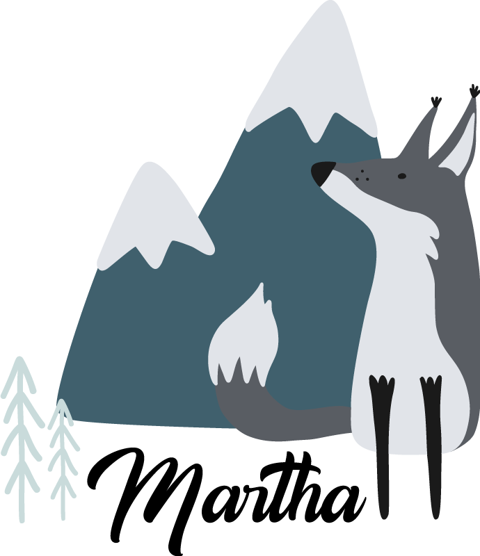 비닐 카펫 동물 북유럽 눈 여우 개인화 - TenStickers