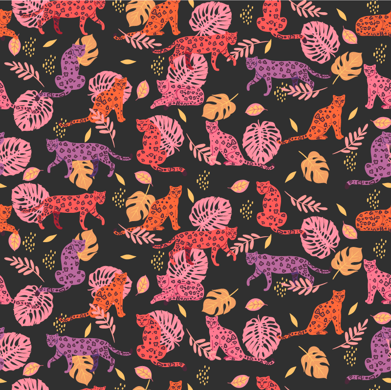 비닐 카펫 동물 열대와 표범 스타일 - TenStickers