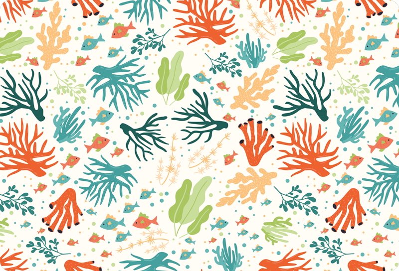 비닐 카펫 동물 다채로운 산호 - TenStickers