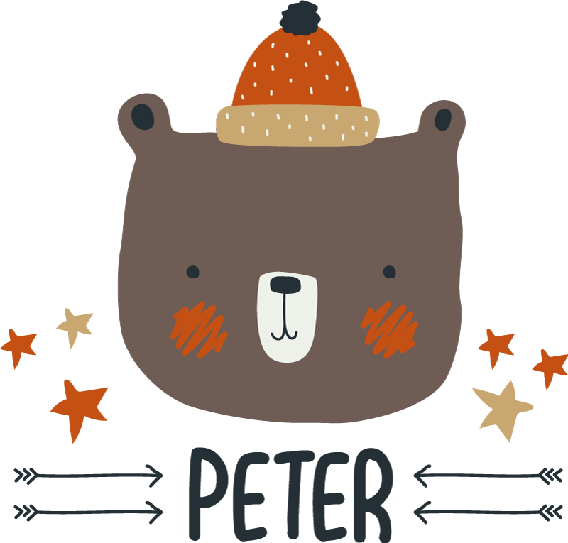 비닐 카펫 동물 북유럽 귀여운 곰 개인화 - TenStickers