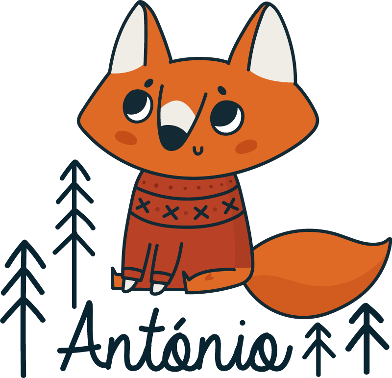 비닐 카펫 동물 노르딕 여우 이름 포함 - TenStickers