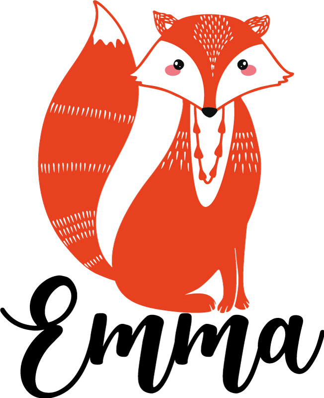 비닐 카펫 동물 이름이 있는 북유럽 여우 - TenStickers