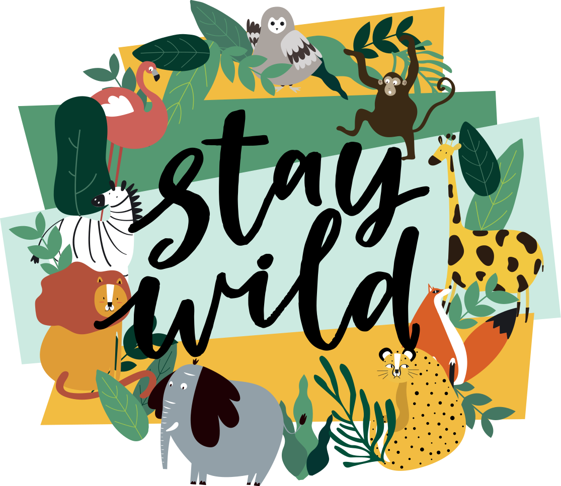 비닐 카펫 동물 왕관 정글 동물 - TenStickers