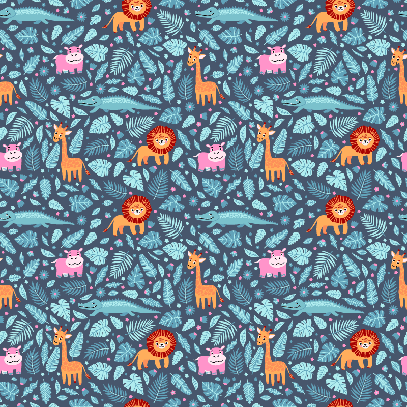 비닐 카펫 동물 정글 동물 디자인 여러 개 - TenStickers