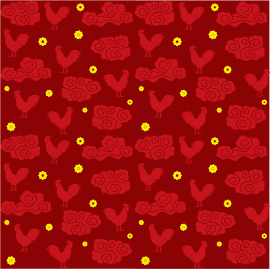 비닐 카펫 동물 중국 스타일 닭 패턴 - TenStickers