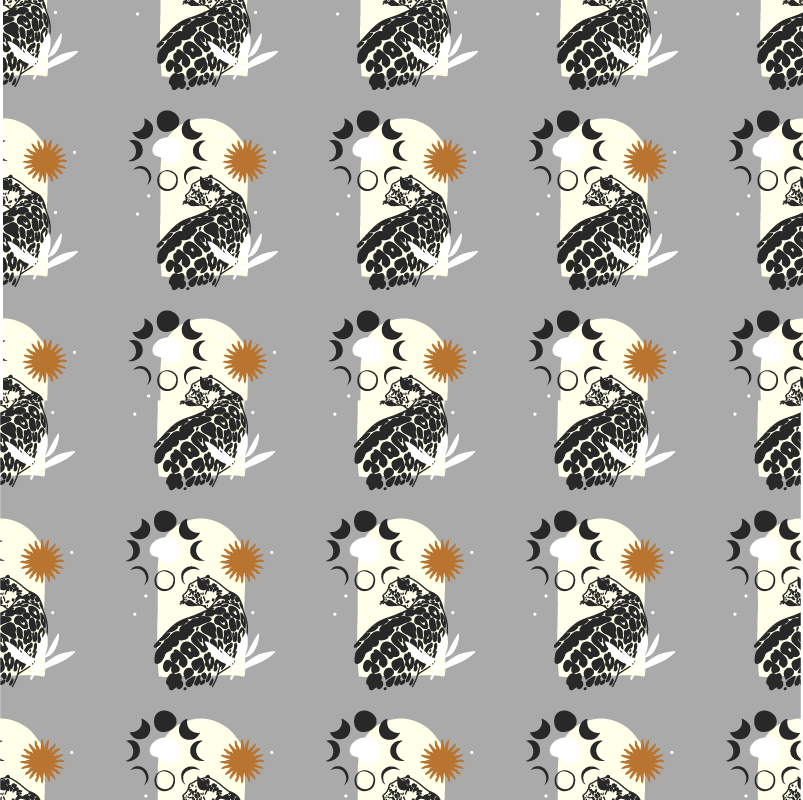 비닐 카펫 동물 달 아래 검은 표범 패턴 - TenStickers