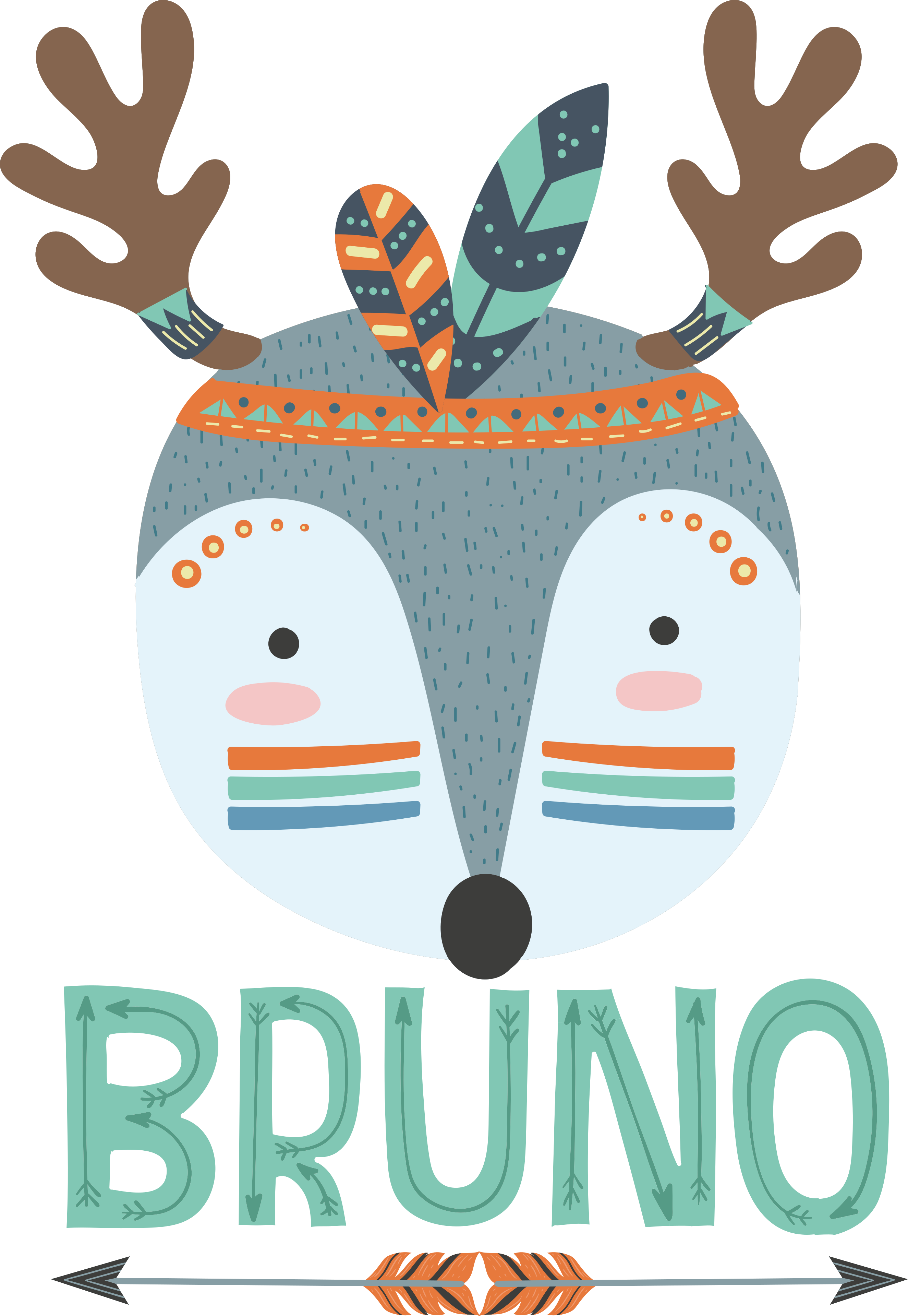 비닐 카펫 동물 북유럽 사슴 이름 포함 - TenStickers