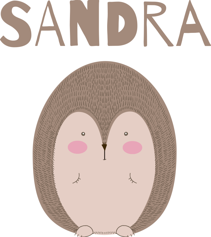 비닐 카펫 동물 귀여운 고슴도치 캐릭터 - TenStickers