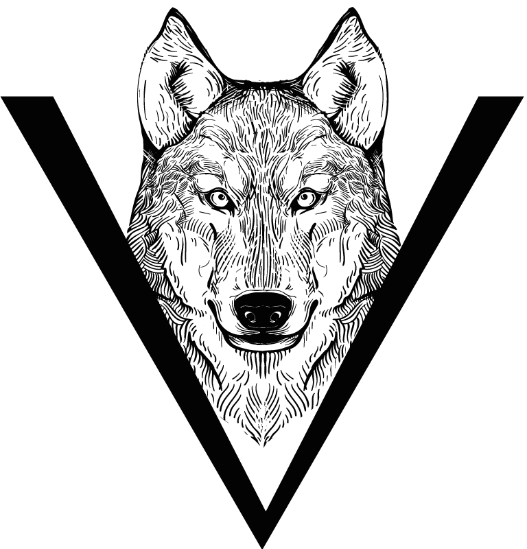 비닐 카펫 동물 늑대 일러스트 - TenStickers