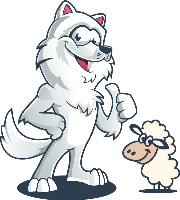 비닐 카펫 동물 즐거운 늑대 캐릭터 - TenStickers