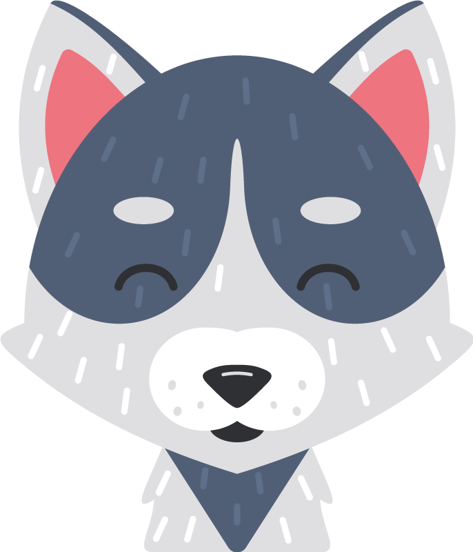 비닐 카펫 동물 행복한 동물 얼굴 - TenStickers