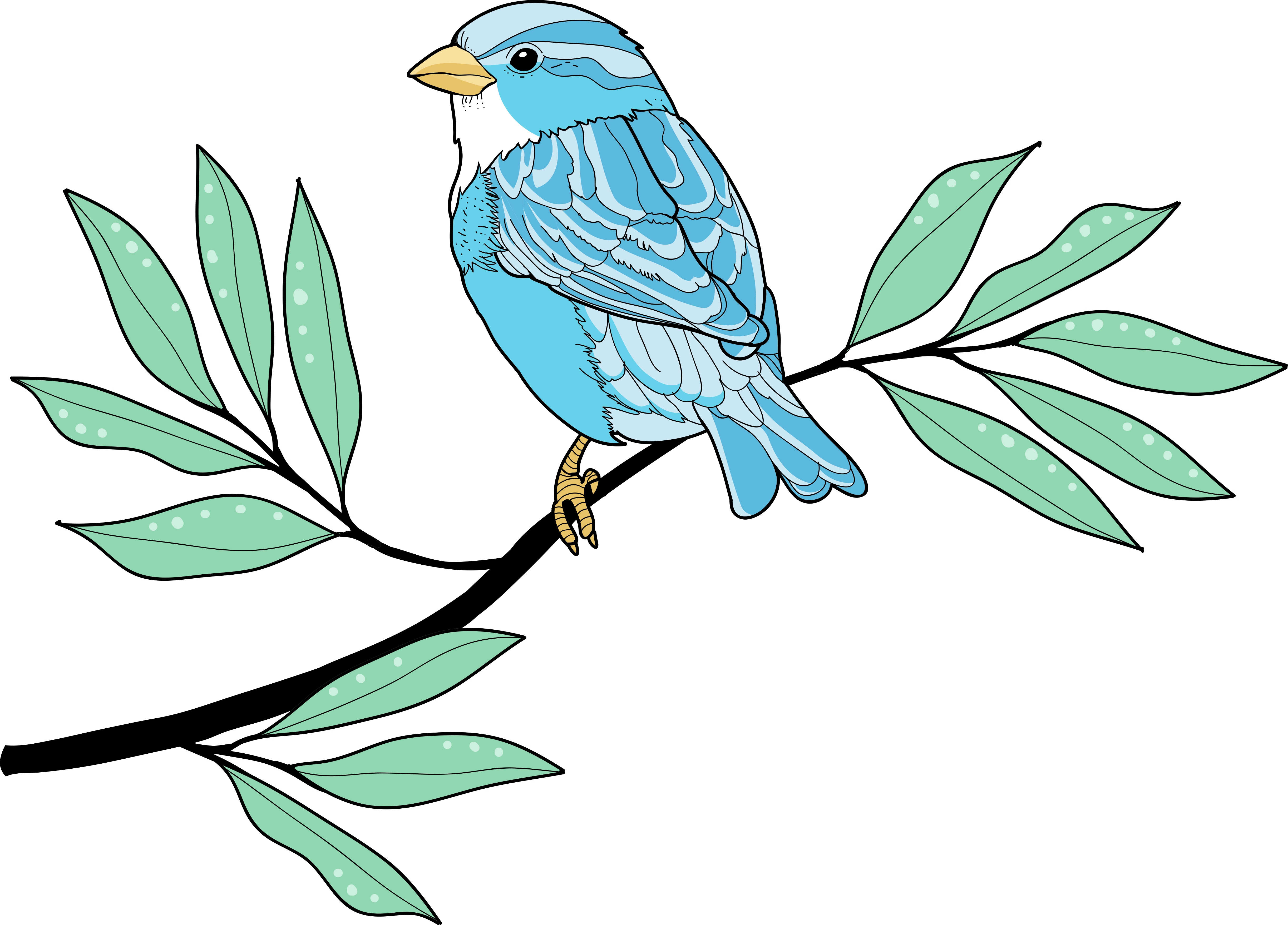 비닐 카펫 동물 푸른 깃털 새 - TenStickers