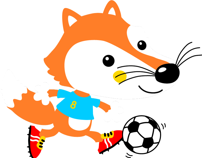 비닐 카펫 동물 장난스러운 여우 피규어 - TenStickers