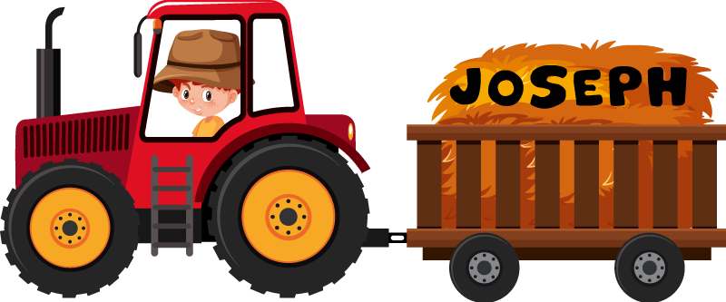 비닐 카펫 동물 트랙터와 건초 - TenStickers