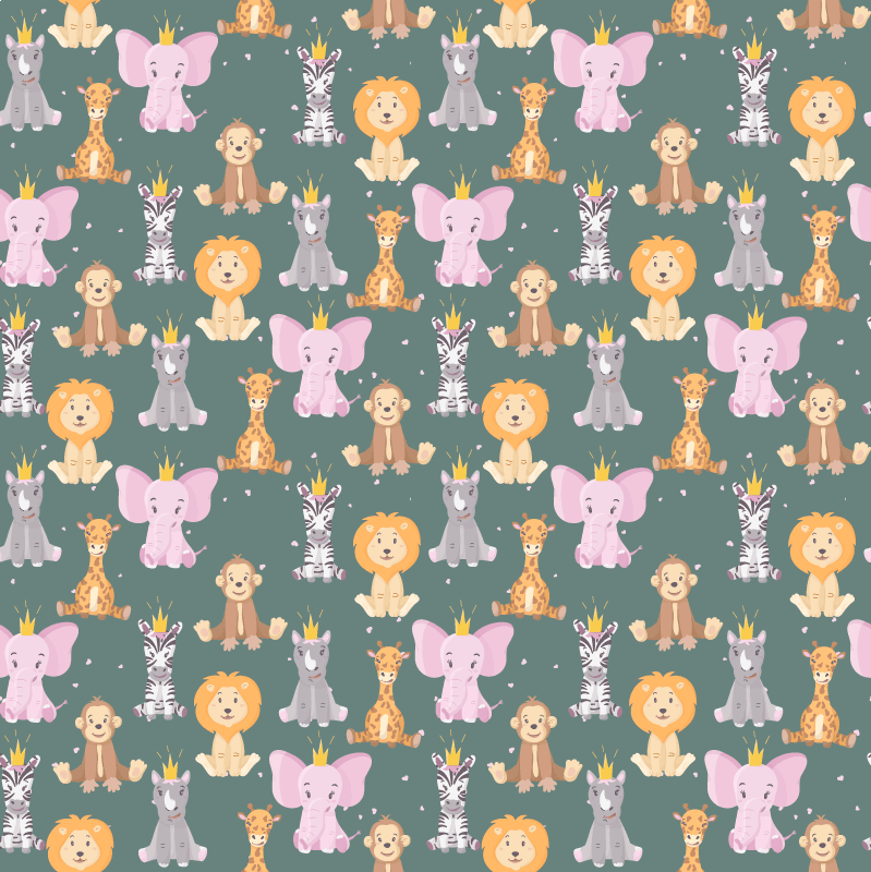 비닐 카펫 동물 매력적인 동물 특성 - TenStickers