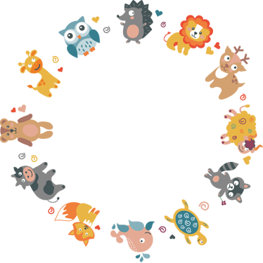 비닐 카펫 동물 아기 동물 원형 디자인 - TenStickers