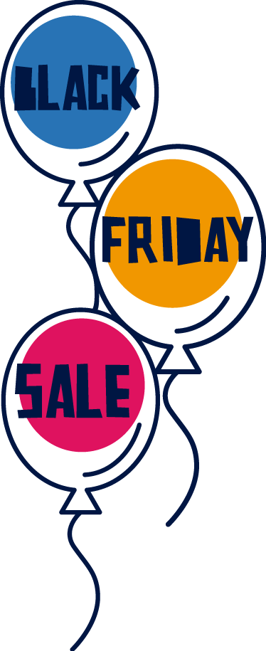 블랙 프라이데이 비닐 러그 다채로운 풍선 - TenStickers