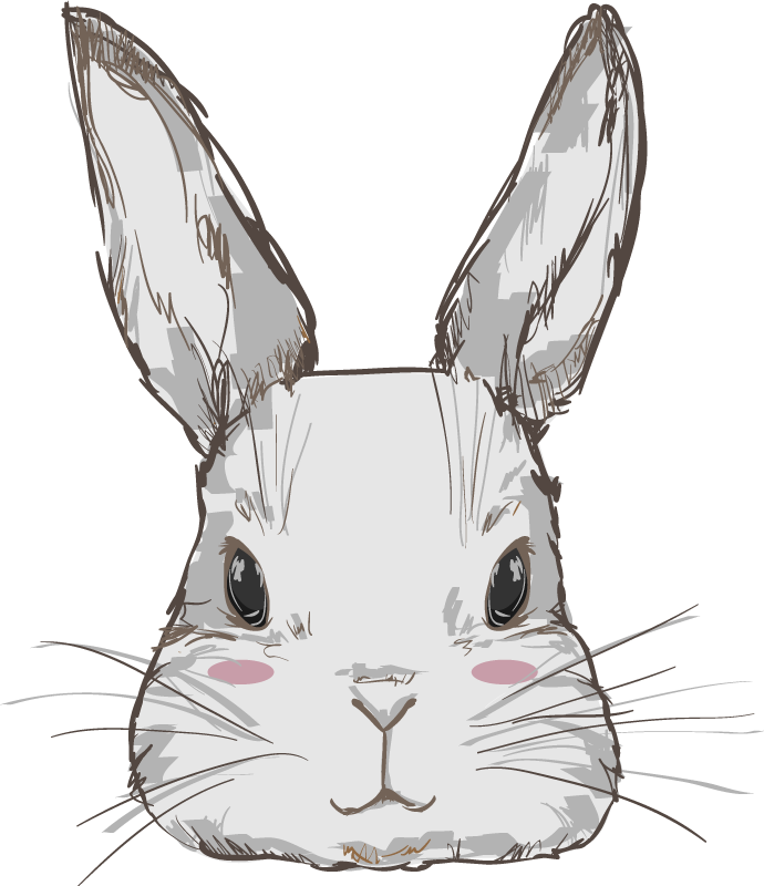 비닐 카펫 동물 귀여운 토끼 머리 - TenStickers