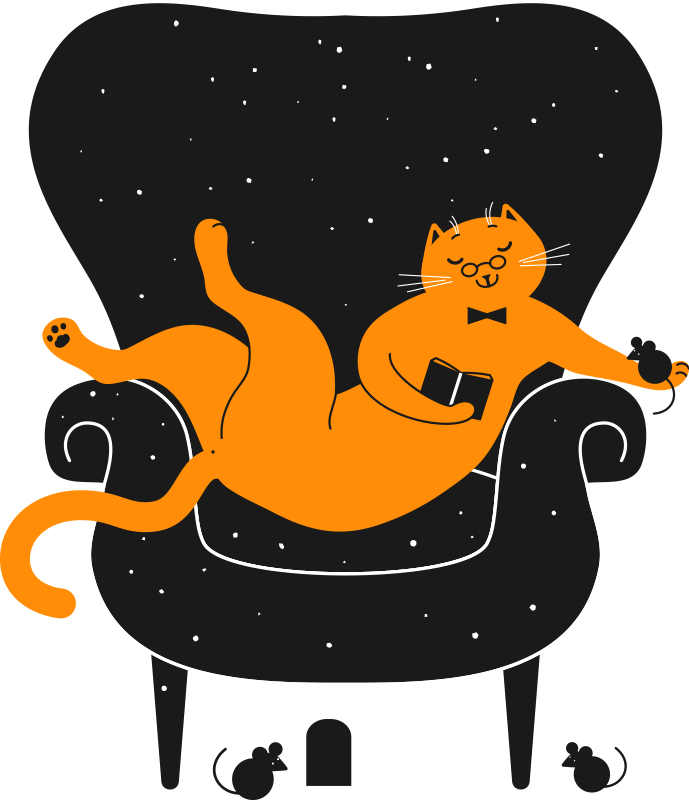 비닐 카펫 동물 고양이와 쥐 - TenStickers