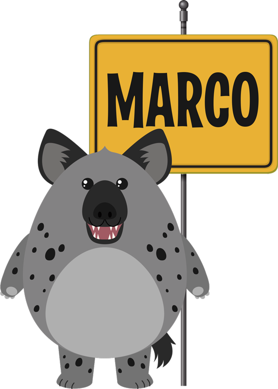 비닐 카펫 동물 이름이 있는 야생 동물 하이에나 - TenStickers