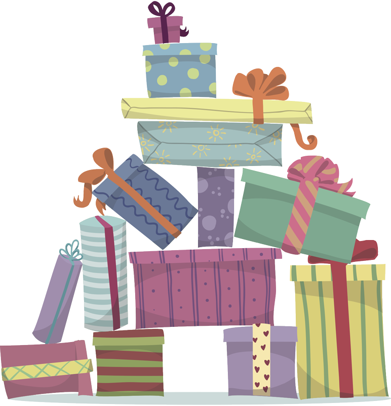 비닐 크리스마스 카펫 선물 더미 - TenStickers