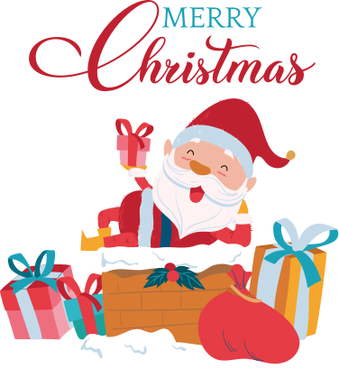 비닐 크리스마스 카펫 산타와 함께하는 즐거운 크리스마스 - TenStickers